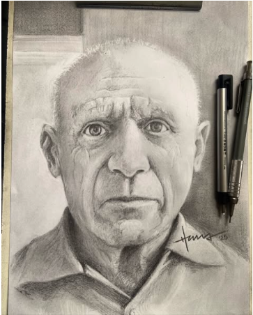 Retrato artístico em grafite